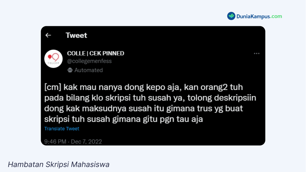 Hambatan Skripsi Mahasiswa