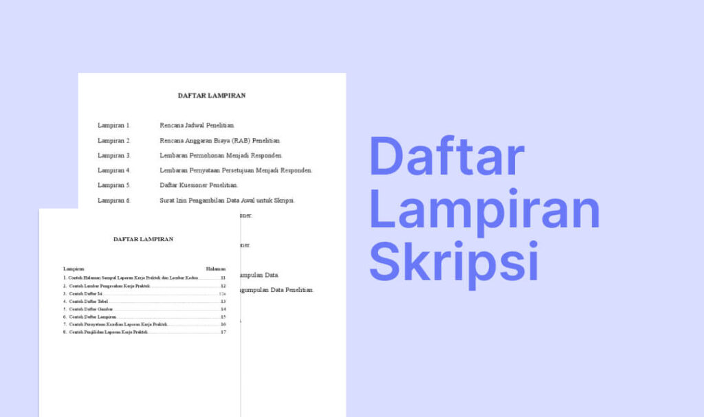 Daftar Lampiran Skripsi