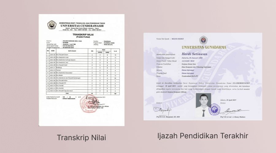 Ijazah dan Transkrip Nilai