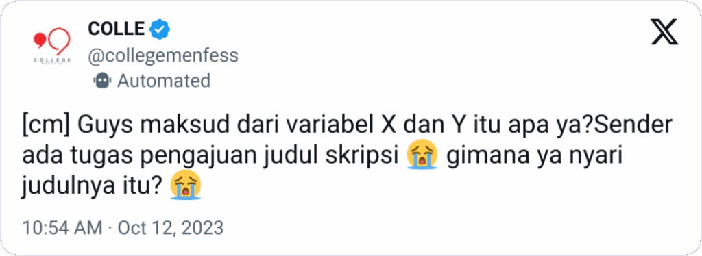 Apa itu variabel X dan Y